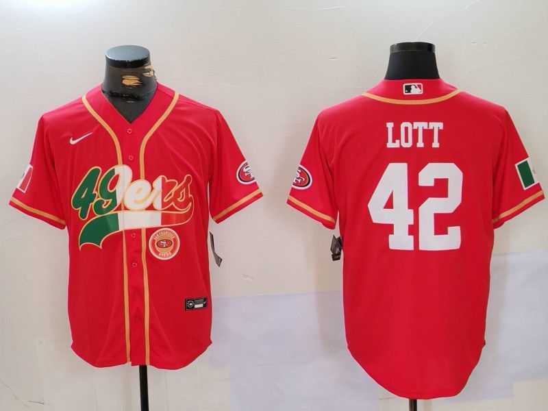 Men San Francisco 49ers #42 Lott Red Second generation Mexican Joint Name 2024 Nike Limited NFL Jersey style 3
